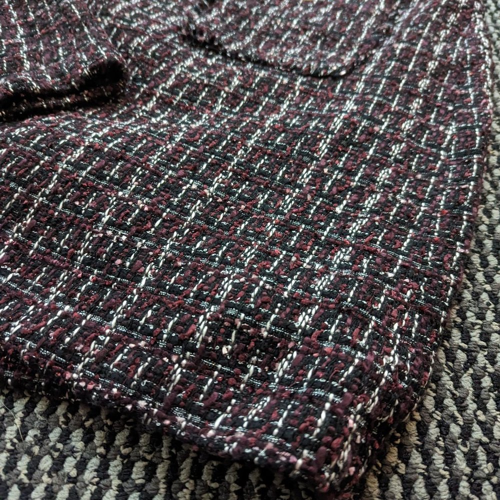 LOFT Skirt | Burgundy Red Tweed Skirt | Size 18